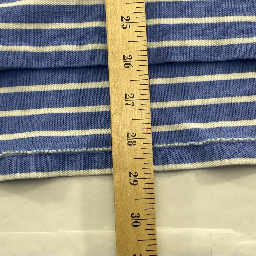 Polo Ralph Lauren Custom Fit Blue White Striped Men’s Size L Polo Shirt - Picture 8 of 10